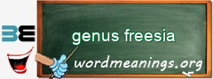 WordMeaning blackboard for genus freesia
